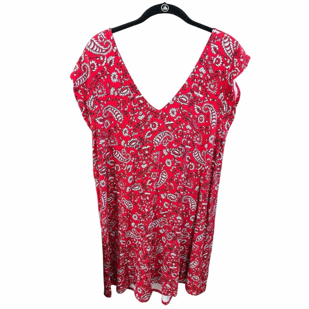 LOFT OUTLET by Ann Taylor Paisley Dress Red Sleeveless Women's Size XL NWT! - Picture 2 of 6